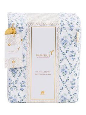 PAPYRUS Cotton Percale Trellis Sheet Set